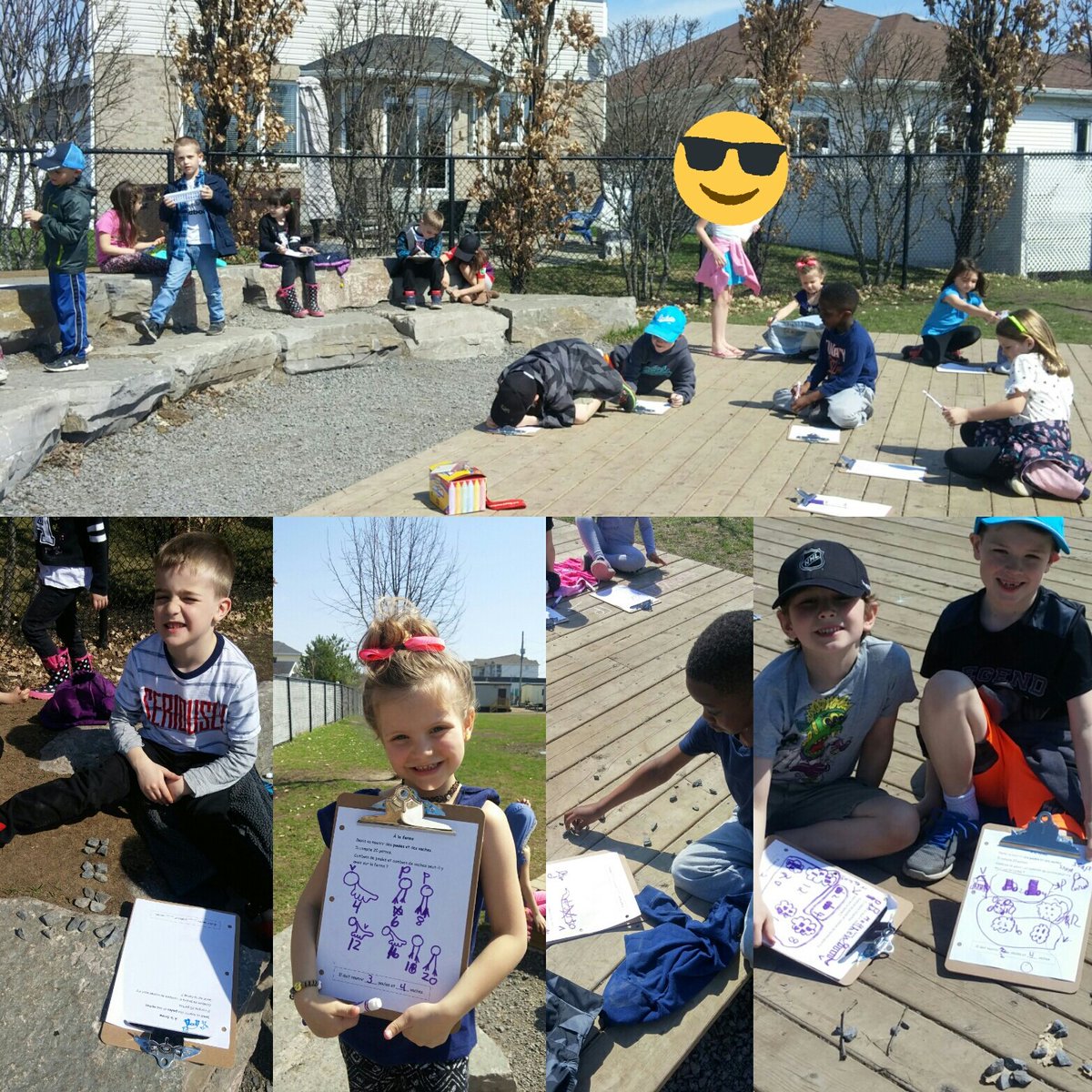 Mme_Liz's tweet photo. Des #maths partout! On a trouvé du #materieldemanipulation dans la #nature pour résoudre le problème #mathmind #creativity #learningtogether https://t.co/CNX7rqL5H6