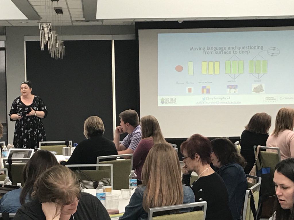 Have you heard of SOLO taxonomy? It’s a model that helps move language and questioning from surface to deep. <a href="/sophmurphy23/">sophie murphy</a> shares her research on SOLO with local educators. #BigMathPD2018 #BigIdeasMath #NatGeoLearning