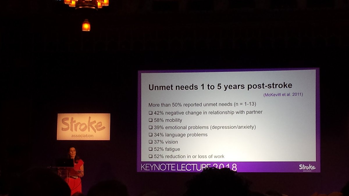 More than half of stroke survivors have unmet needs 5 years after their stroke #KeynoteLecture #MakeMayPurple