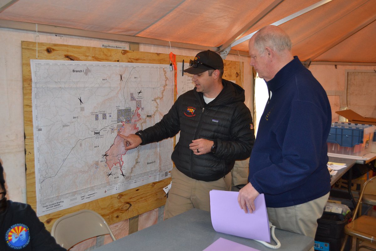 RepOHalleran's tweet photo. Yesterday, I attended a briefing from the folks on the ground fighting the #TinderFire. I want to thank Type 1 Incident Commander Bea Day and all the other folks who allowed me to attend this scheduled update on the fire. #AZ01 https://t.co/mpfklynmAn
