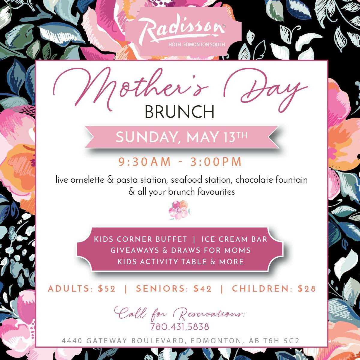 Radisson_ESAL's tweet photo. Make your #MothersDay Brunch reservations today at the Radisson South!
.
.
.
#yeg #yegfood #yegeats #yeggers #yegevent #yegbiz #yeghotel #radissonsouth #exploreedmonton https://t.co/0LqNKXdCm8