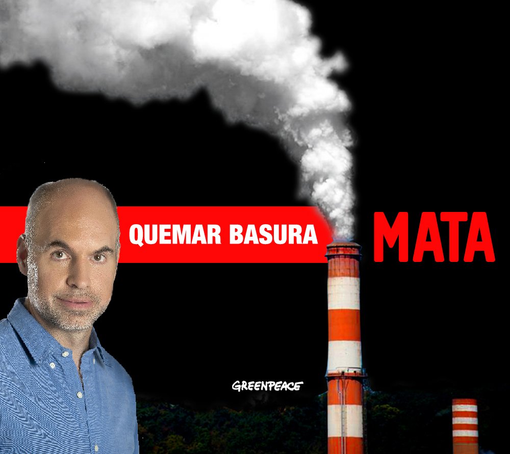 #QuemarBasuraMata El gobierno de la Ciudad de #BuenosAires quiere matar la Ley de Basura Cero y fomentar la incineración de basura ¡Ayúdanos a impedirlo! Firma acá: act.gp/2GvBsZH