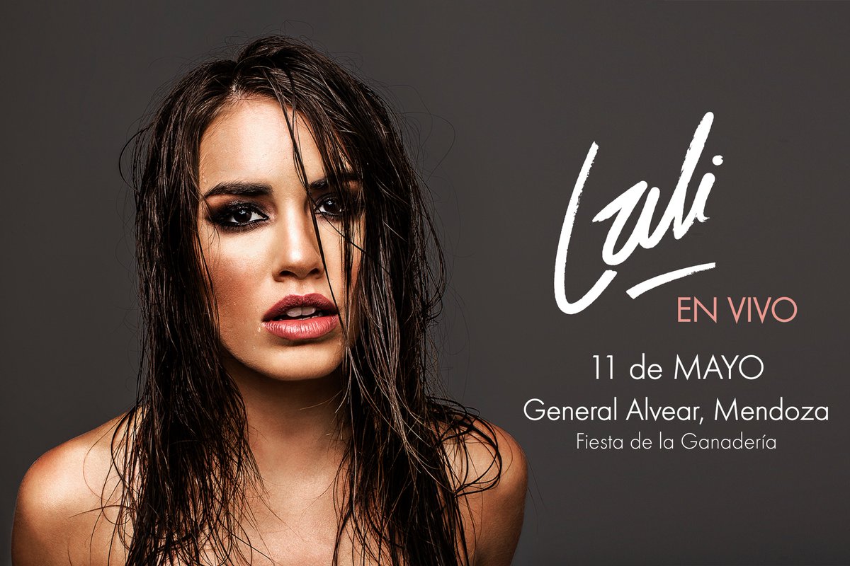 LaliMusica's tweet photo. El viernes 11 de mayo nos vemos en la Fiesta de la Ganadería de General Alvear! #LaliEnVivo 🙌🏻🙌🏻🙌🏻 https://t.co/o1cPyhHjWN