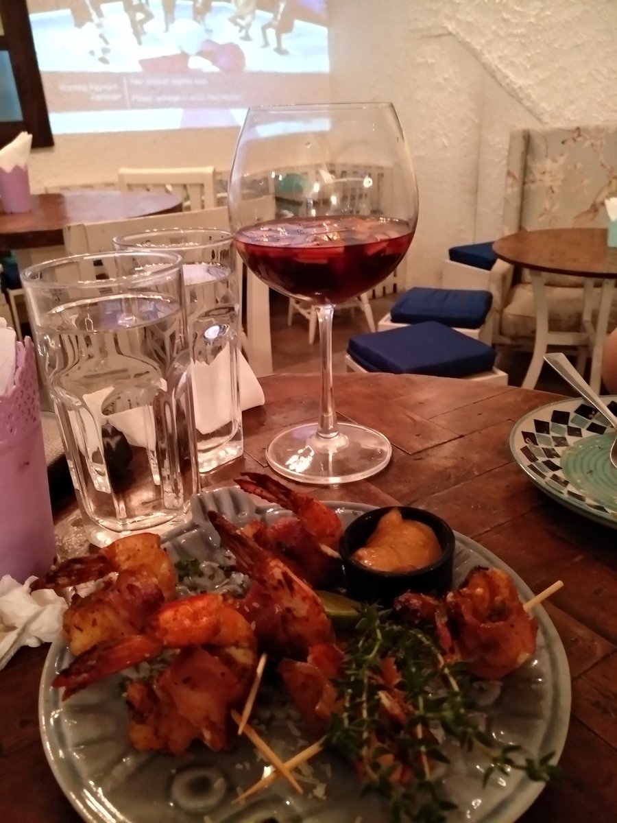 hold_monk's tweet photo. Thank you for the wonderful dinner @Wow_Tables . I was anyway a regular booker on your app, the frequency will only increase now ❣️
In the pic: Bailey's Tiramisu @ The Little Door , Red wine Sangria, Bacon wrapped chicken.
#Gourmetday #wowtables https://t.co/zcB7QNJ7ab