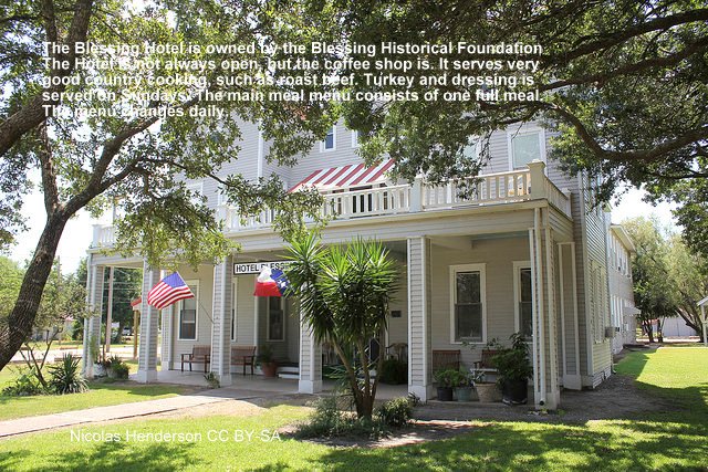 in 1903 cattleman Jonathan Pierce donated a right-of-way to the GH&amp;S Railroad. He was so grateful when rail service began that he applied for a post office named "Thank God." The USPS rejected name so Pierce named P.O. &amp; town Blessing. bit.ly/2JMK8Mz