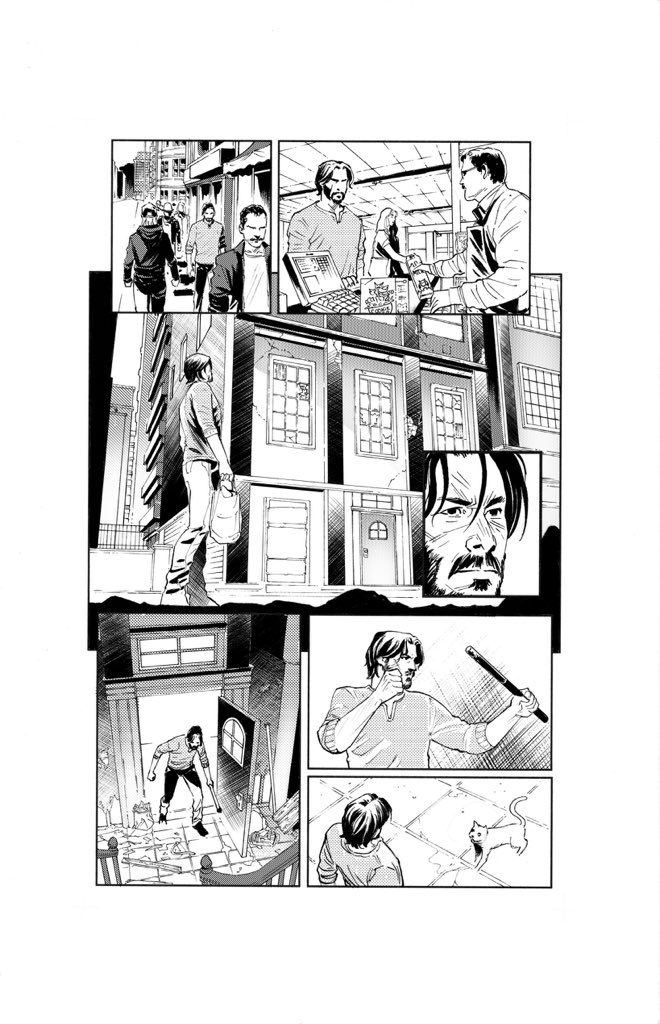 gio2286's tweet photo. Hey guys! Officially selling pages of issues 1 and 2 now. If there’s a page you like from those issues holla at your boy. #johnwick #keanureeves https://t.co/DA9jzphOQn