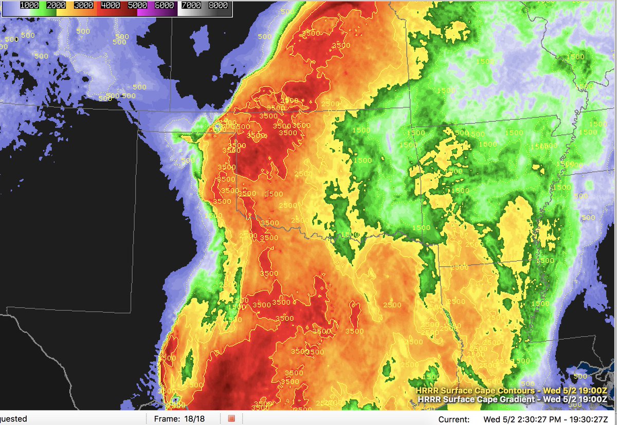 SimuAWIPS's tweet photo. Having trouble getting a look at the #HRRR data due to today's NCEP server slowdowns? We're up and running thanks to our NOAAPORT based #HRRR sources. https://t.co/JdaJ16bnSE