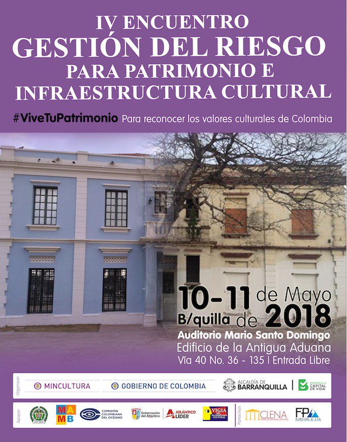 JJaramilloB's tweet photo. Barranquilla será sede del IV Encuentro de Gestión del Riesgo para Patrimonio e Infraestructura Cultural del @mincultura. Acogemos este encuentro en un momento especial, cuando trabajamos en el Plan Especial de Manejo y Protección de nuestros espacios patrimoniales. https://t.co/zsT49m0c9B