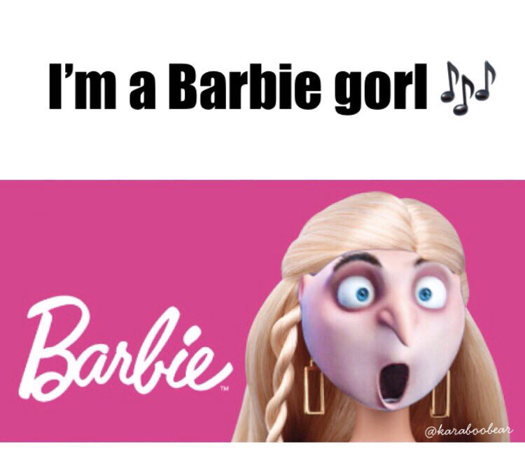 Kara Moody on X: I love this new trend! I had to make one!!! 😂😂😂 #gorl # gru #despicableme #barbie #music #meme #funny #art #superfunny #trend  #memesdaily #imabarbiegirl #famous #minion #minions #grumemes #tagsforlikes  #