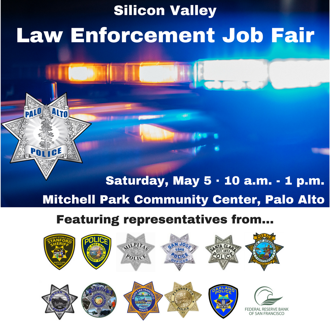MilpitasPD's tweet photo. Our #Recruitment #Team along with other SCC law enforcement agencies will be at the Silicon Valley Law Enforcement Job Fair on Saturday May 5 from 10am to 1pm at Mitchell Park Community Center in Palo Alto. RSVP is required here: https://t.co/WsY47bDiG3 #MilpitasPD #BeMilpitasPD https://t.co/Q6oBF5GfHy