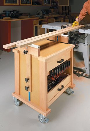 PlansNOW's tweet photo. Just your typical tool &amp;.clamp storage, adjustable stock support, mobile cart.. Get the plans &amp; video to build it: https://t.co/s3sOHmutBs https://t.co/uAbrRyCVKq