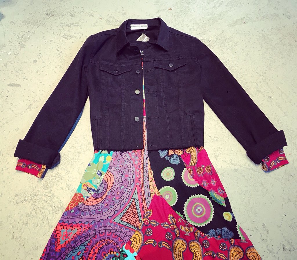 MSC_BWSS's tweet photo. Love this long colourful dress with black denim jacket (both size medium) especially itโs rockinโ message on back!
#desigual #dress #highheelssuicide #denim #jacket #rockin #message #noonesproperty #ecothrift #boutique #socent #yaletown #vancouver https://t.co/JJnTvmyuTa