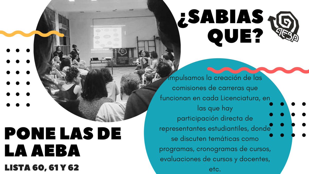 Por esto y por mucho más pone las de la AEBA.
#EleccionesUniversitarias