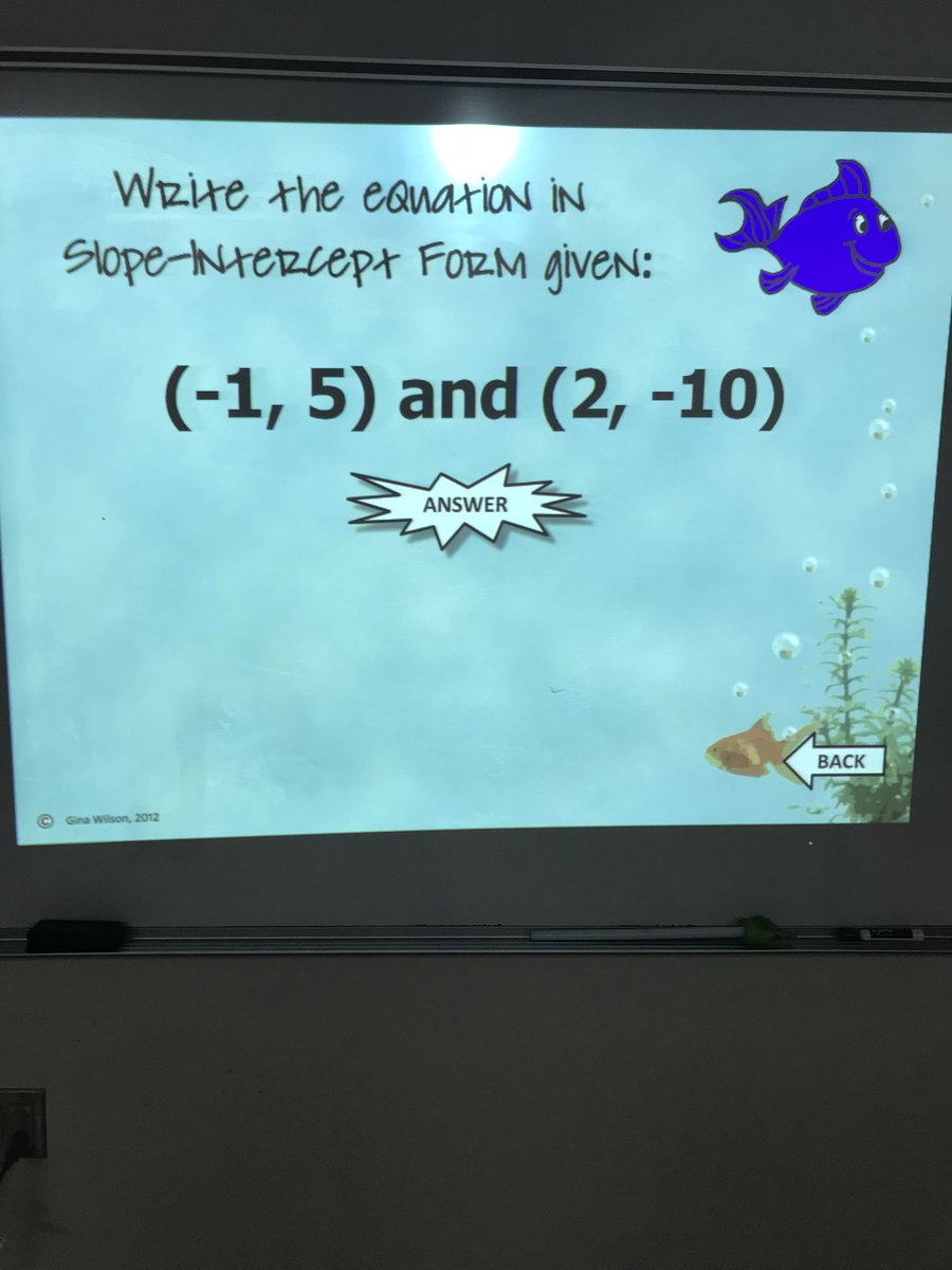ms_haag's tweet photo. Gone fishin’ for linear equations! Watching the fish swim and getting to be graders were also highlights of the day!#entertainment4engagement https://t.co/OWXQzqmvD9