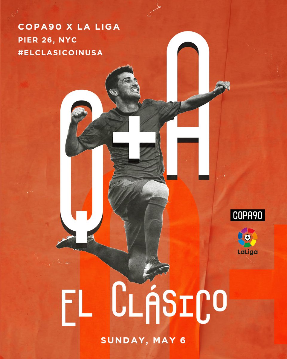 Join <a href="/LaLigaEN/">LALIGA English</a> and COPA90 at Pier 26 in NYC for the official #ElClasicoinUSA Viewing Party! ⚽️

Special guest <a href="/Guaje7Villa/">David Villa</a> will be in attendance and answering fan questions submitted via social media to <a href="/COPA90US/">COPA90 US</a>!

Register now at laliga.es/elclasiconyc 🇪🇸