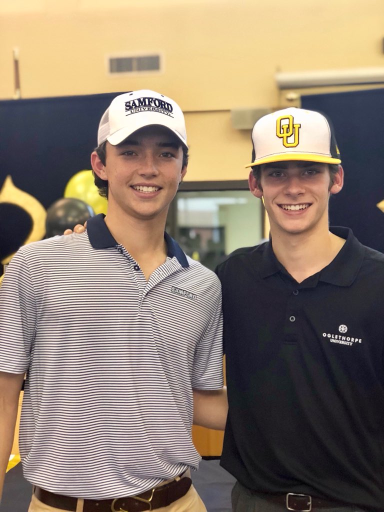 StPiusXBaseball's tweet photo. Congratulations to these 2 Golden Lions on Signing Day!

Will David signed with Samford @samfordbaseball 

Will Arnold signed with Oglethorpe @Petrel_Baseball 

@will_david3 @willarnold_ https://t.co/0RVl19L1iB