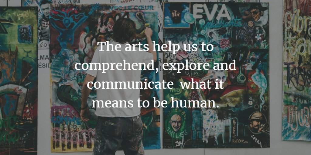 dmorchat's tweet photo. The arts help us to comprehend, explore and communicate  what it means to be human. @4OClockFaculty @trevorabryan  Great little post on music, books, and all things "arts" https://t.co/QeIj3VND2F