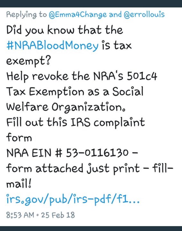 cafebacon007's tweet photo. @shannonrwatts @Michael47504992 @NRA #Removetaxexemption #NRA. #hgt. #HomegrownTerrorist https://t.co/WuXae3CIeK