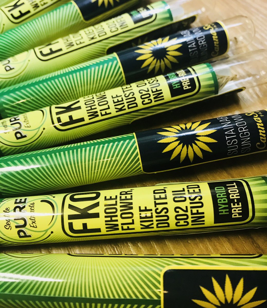 seattlepure's tweet photo. Keep your eyes peeled, these sweet sin-sticks are what you have been looking for 👀🤯👀 #seattlepureextracts #cannasol #fko #joint #weed #smoke #stoned #HappyWednesday https://t.co/HQmhnW2PKM