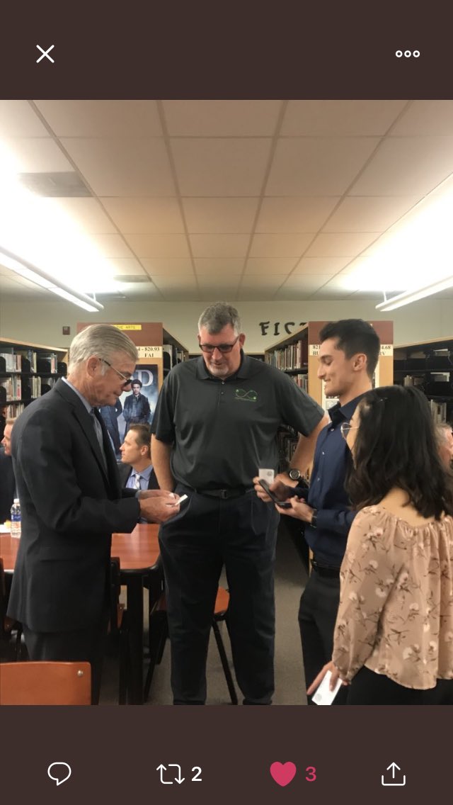 lchlarson's tweet photo. CIBACS business students @markmays22 and @jazzyxle trading business cards with State Superintendent @TomTorlakson at his visit to @EdisonChargers #ProudToBeACharger #ehscibacs @latimes @ocregister https://t.co/G9V4r88dLI