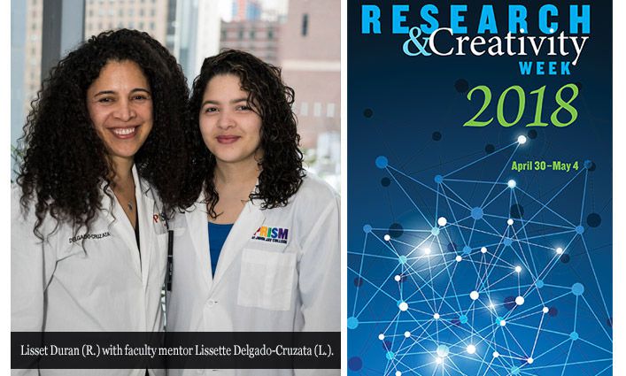JohnJayResearch's tweet photo. Lisset Duran ('18), featured for her award-winning research on breast cancer genetics, is speaking at today's @JJCPRISM symposium as a 2018 Outstanding Undergraduate Researcher!
#JJCResearchWeek #WomeninSTEM #UndergraduateResearch #CelebratePRISM
https://t.co/GzGGS0eWvT https://t.co/TEQRwAj950