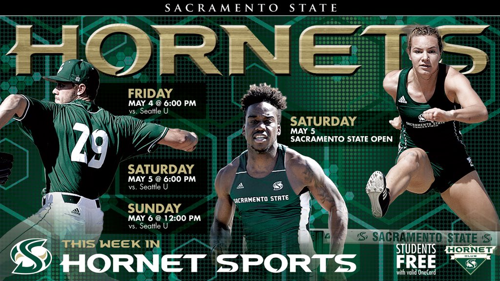Mark your 📆 for a big weekend! <a href="/SacStBaseball/">Sac State Baseball</a> and <a href="/SacStTrack/">SacStTrackandField</a> need your support! 🐝 there for all of the action!
🎟: hornetsports.com/tickets