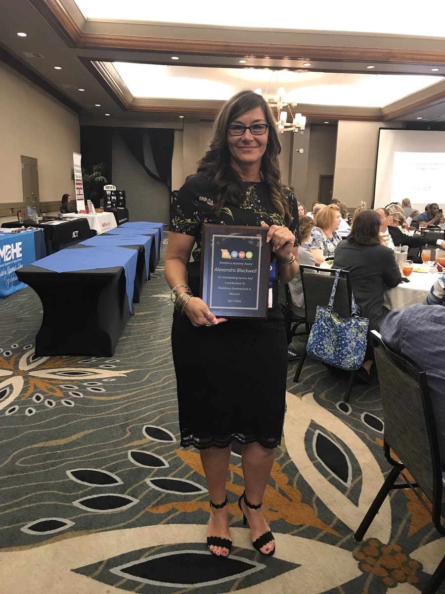CentralWDB's tweet photo. Alexandra Blackwell, Executive Director, received the Workforce Keystone Award today! #cwdb_rolla #MAWD2018 CONGRATS! https://t.co/4L0F0wjO8d