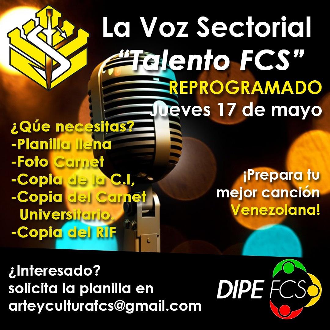 🎶Animate a participar en "La voz sectorial FCS"🎶

Jueves 17/05/18 

¿Que tienes que hacer?
1. Solicita la Planilla de Inscripción y envía los recaudos a arteyculturafcs@gmail.com 
2. Prepara una canción venezolana🇻🇪 Aprovecha la oportunidad y demuestra tu talento🎤🎸🎹
