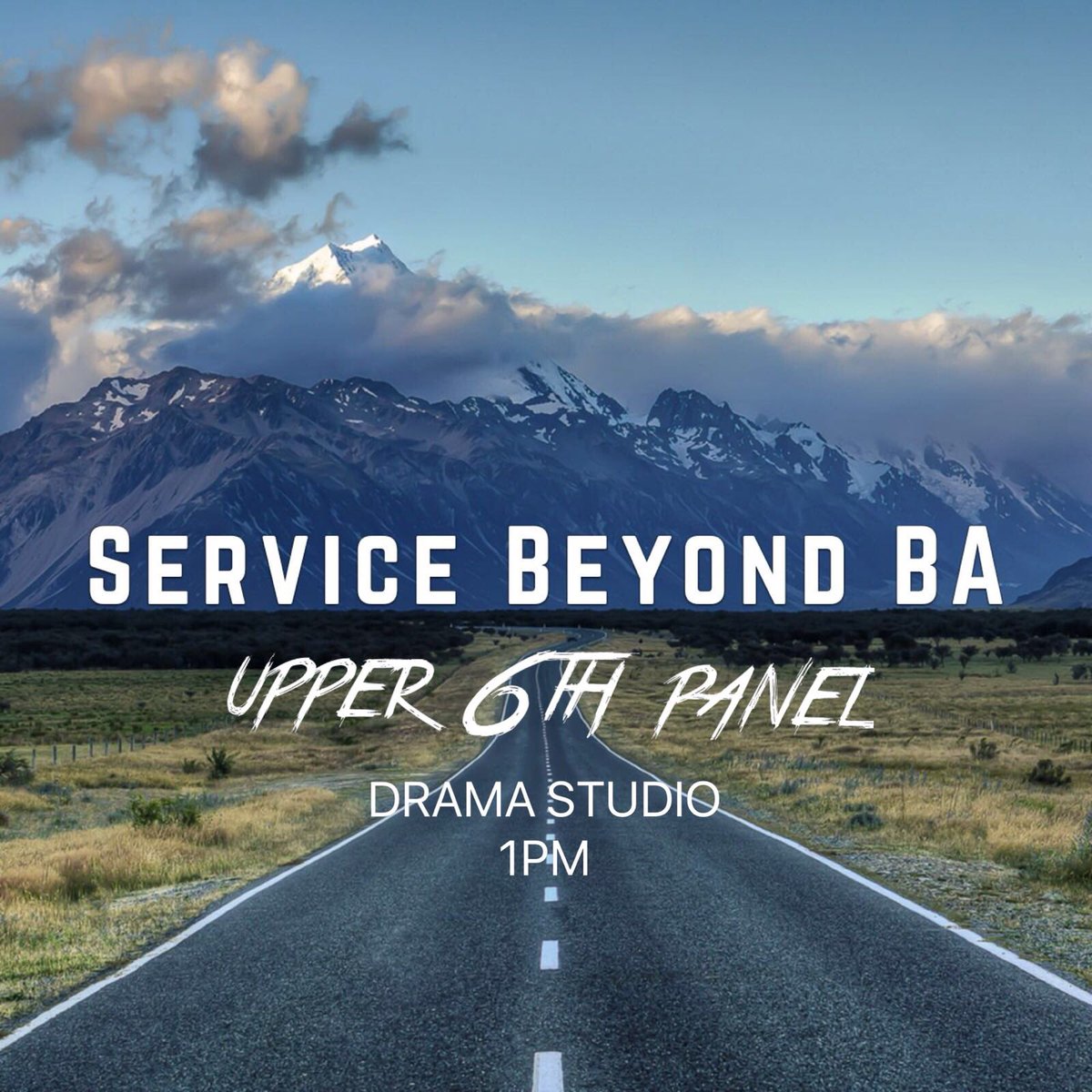 The final SU of the year  is on tomorrow lunchtime in the Drama Studio from 1 💔. Come along to hear from a panel of  Upper Sixth speaking about  Serving The Lord beyond BA 

Everyone is so welcome and please bring a friend😋🎉