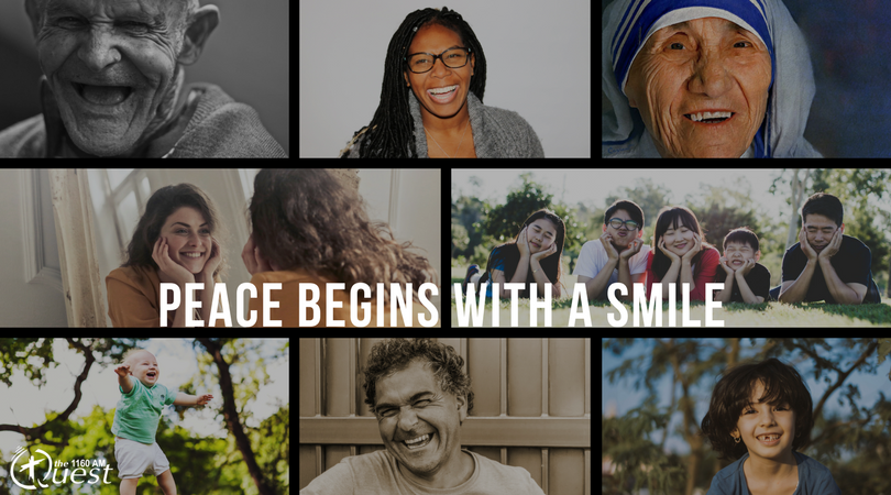 theQuestAtlanta's tweet photo. "Peace begins with a smile"- St. Teresa of Calcutta #Smile #SmileMore #TheQuestATL #Peace #Life #quoteoftheday #Saint #WorshipWednesday #WednesdayWisdom #WednesdayMotivation #Atlanta #Georgia #faith #PositiveVibes #Joy #Radio #Catholic #CatholicTwitter https://t.co/Tsnm1rBDC5