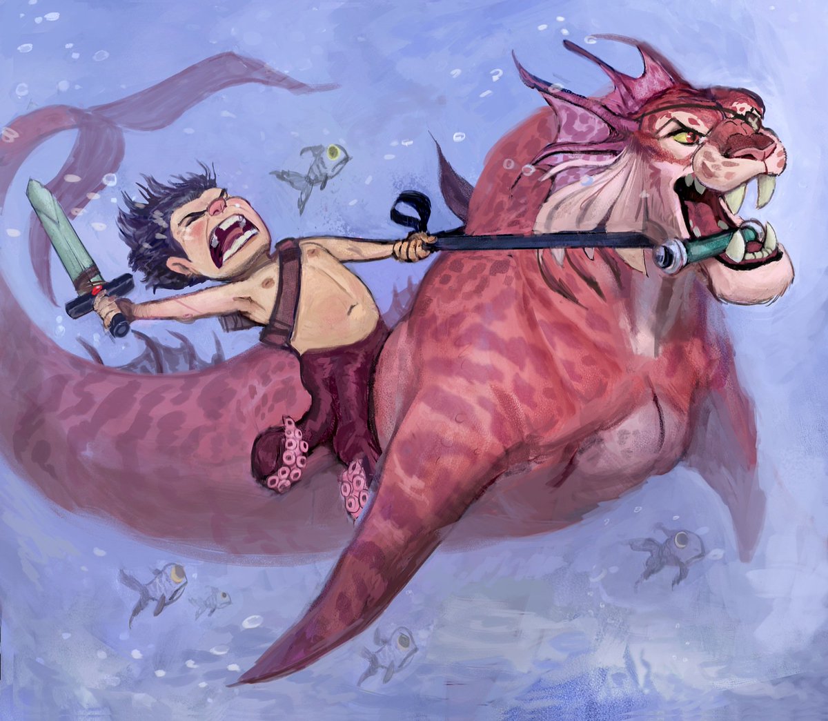 gamutfeathers's tweet image. Day 2: #precocious #mermay #mermay2018   Attaaaaaaaack!