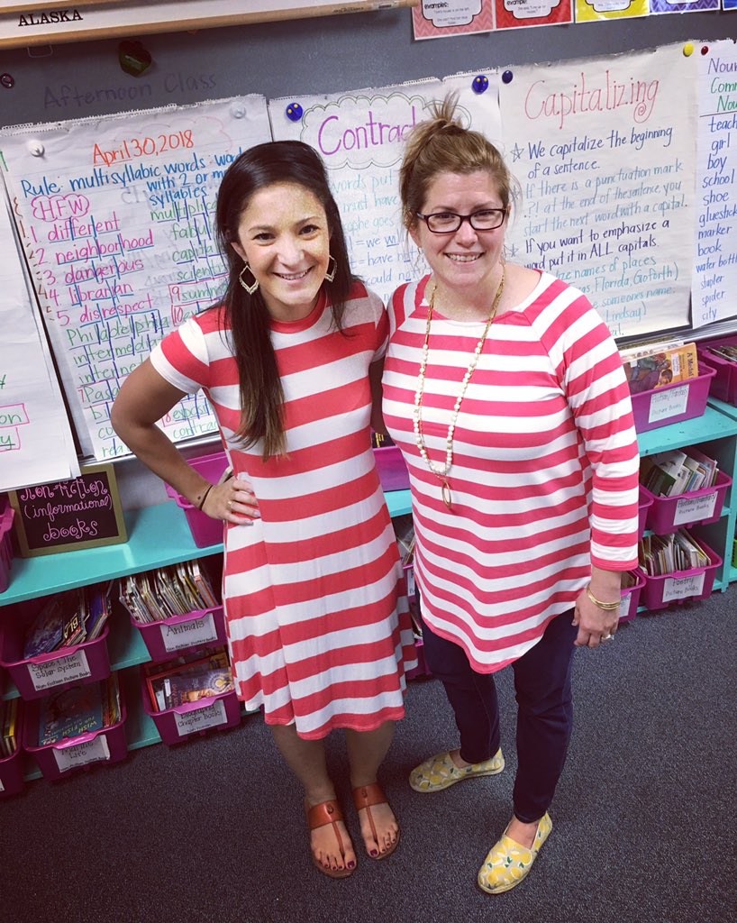 PasarellsClass's tweet photo. Ms. Pasarell &amp; Mrs. Tarpley, "Where's Waldo-ing" together without even planning it! 😂❤️🤗 https://t.co/g3OFHHXayu