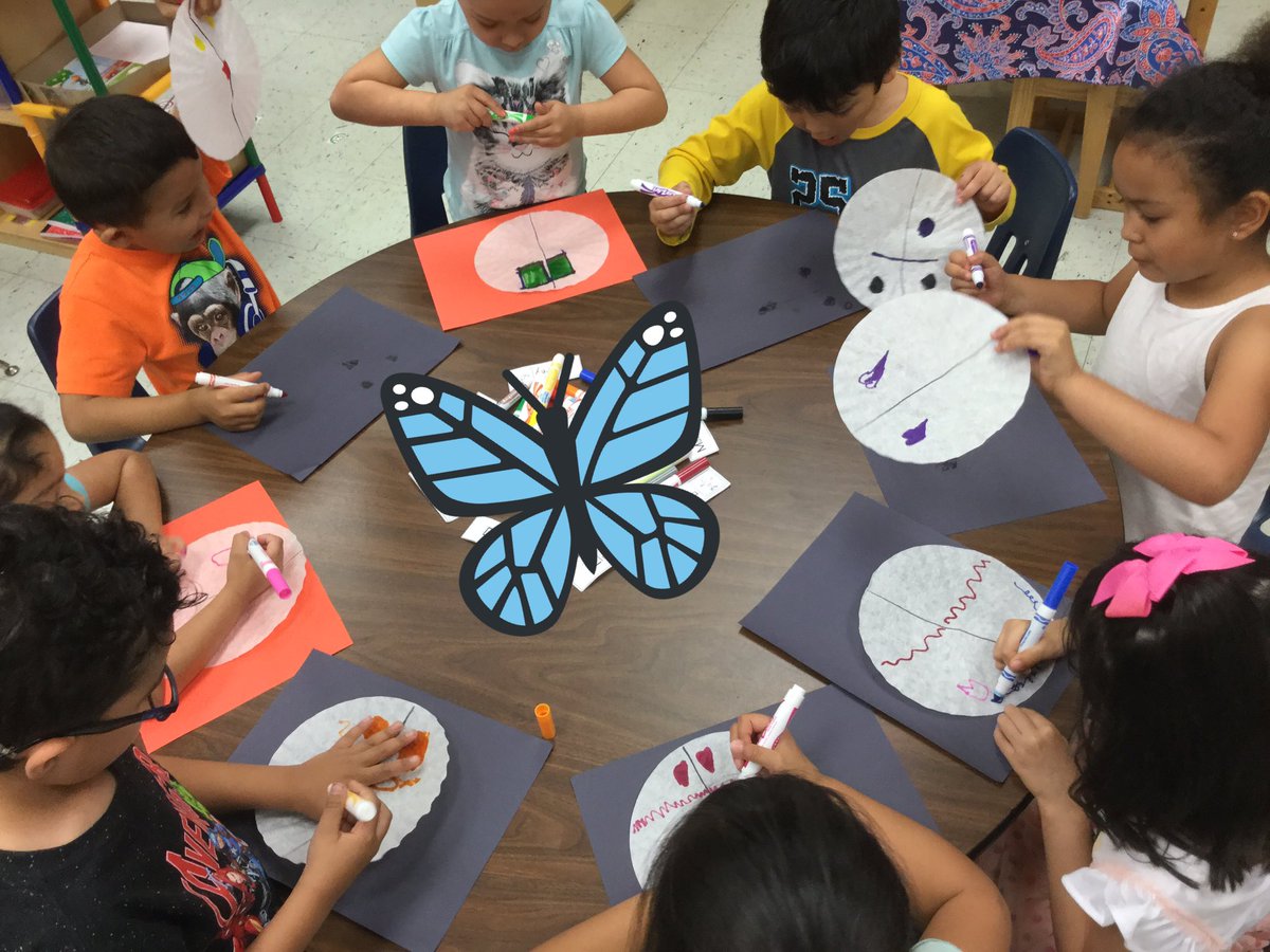 Kinder_Ramsey's tweet photo. We had a blast making symmetrical butterfly wings and writing in the dark with our finger flashlights today! @NISDPK_K @NISDVillarreal_ @NISDPowell https://t.co/ohSbduv55m