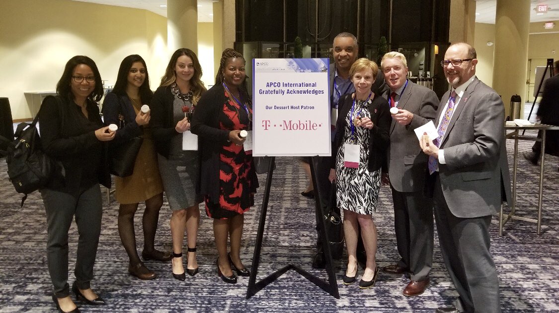 kobham's tweet photo. Check out @EHagerson at the @APCOIntl Public Safety Broadband Summit sharing how @TMobile is implementing new 911 location technologies &amp; our team at the 2018 Leadership Policy Dinner! #BBS @GRO_APCO https://t.co/EyjQJos1lr
