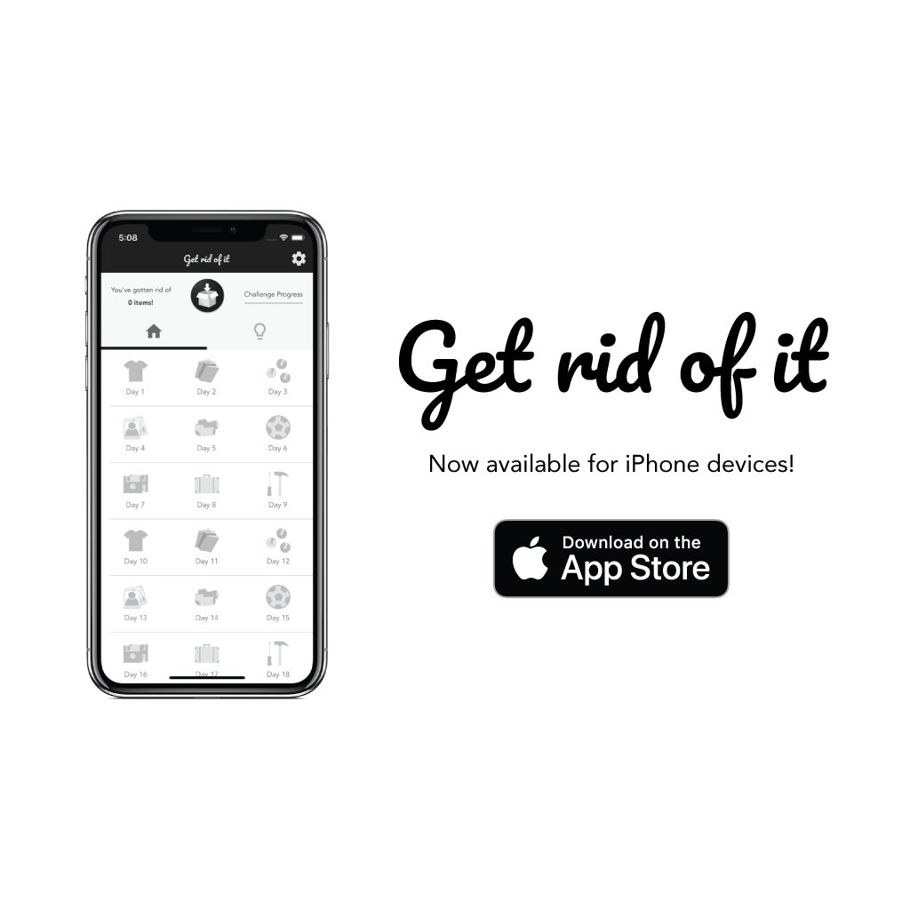 AppGetridofit's tweet image. That’s right, Get rid of it is the first app for minimalists on the AppStore. Go check it out! itunes.apple.com/us/app/get-rid…
#minsgame #minimalism #declutter #decluttering #lessismore