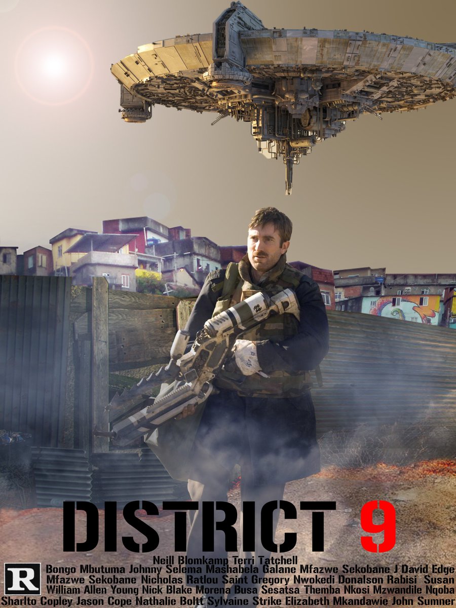 officialedgey's tweet photo. Made this movie poster for a school project in 2013: "District 9" Still hanging on the wall in my room today. . . lol https://t.co/jWmnfayiGj