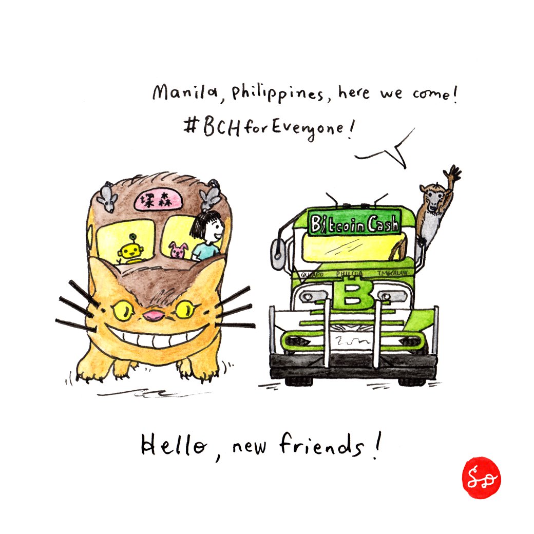 SatoshiDoodles's tweet photo. Hello, new friends! (Mani + BCH Jeepney: 30 of #100DaysofSatoshiDoodles). https://t.co/X4ve7AwziL #BCHforEveryone #BitcoinCash @BCHjeepney @bchmaniOfficial #jeepney #catbus https://t.co/4THxNOKlfy