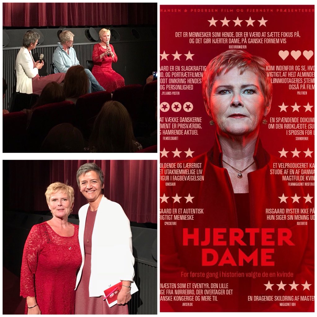 Premiere på Hjerter Dame og efterfølgende samtale med <a href="/vestager/">Margrethe Vestager</a> og salen om magt og kvinder på topposter - dem skal vi ha’ flere af 💪 #dkpol