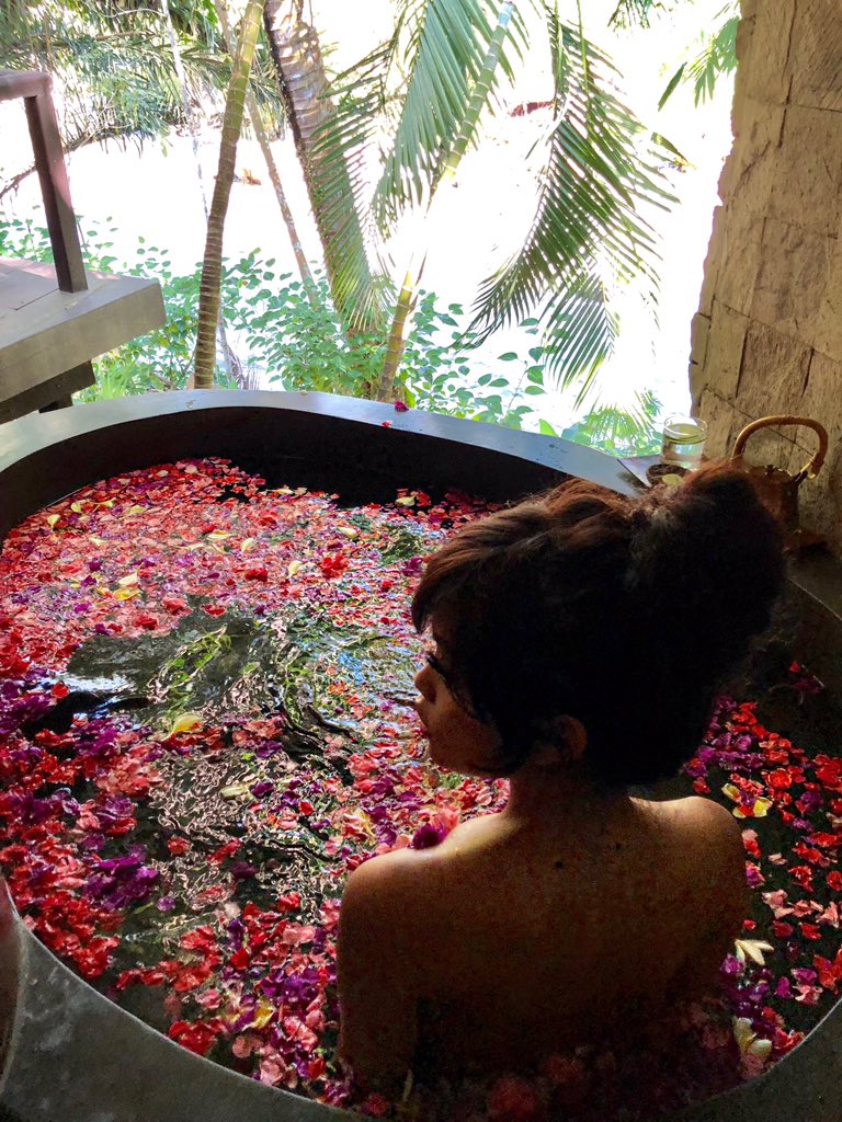 Flower bath in Bali.
