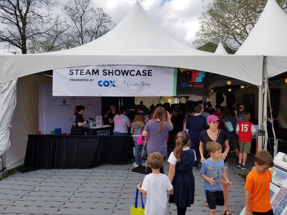operationyouvr's tweet photo. Welcome to Steam Showcase @BFFFestival -presented by us @OperationYOU (@QuantumStorey) and @CoxComm!

We are so excited for YOU to see #TheWorldsFirstVRBook! 
#StepInsideYourBook

#bff2018 #dreambigbff #diversity #bentonville #arkansas #womeninfilm #womenintech
@Walmart @CocaCola https://t.co/dIILivtm34