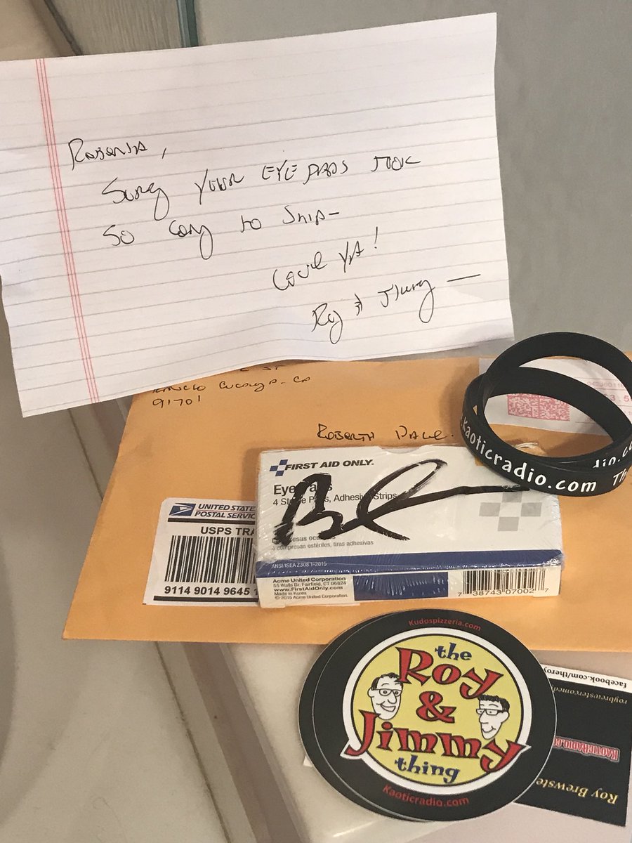 RobertaP's tweet image. Well played @theroyandjimmything @jimmyshaw @roybrewstercomedy #eyepad #radio #podcast @kaoticradio parting #gift I #won #random #trivia #funny #laughter #comedy #comics #IE