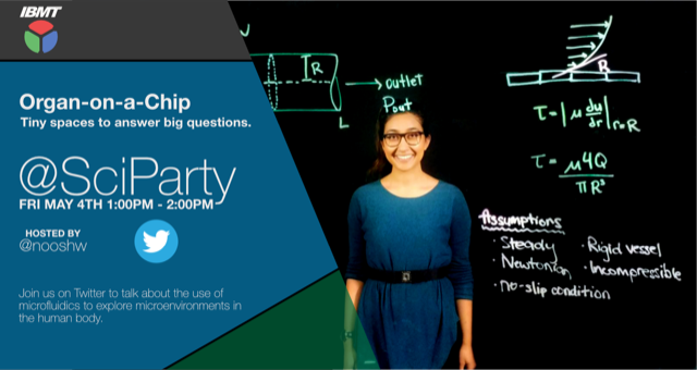 SciParty's tweet photo. Hi folks! Tune in to this week's #SciParty at 1pm EST on Fri to check out how microfluidic devices are being used to model biological systems. I'm @nooshw from the IBMT lab (https://t.co/LirsNUp4ai) at @uoftengineering and I'm ready chat all things #biomicrofluidics! 💁‍♀️ https://t.co/eDGyuAJbsg