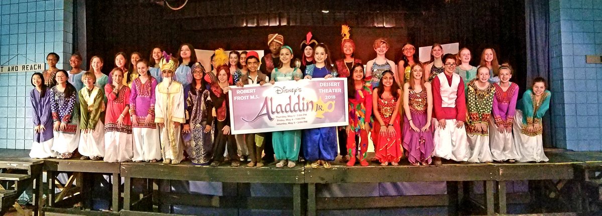 PrincipalRHMS's tweet photo. The day before opening night of Aladdin Jr. at RFMS! The directors,  crew and cast are ready for 3 great shows! Dessert Theater at Frost is one of the many things that makes us #UniquelyBetter! We are so excited! @Jill4allMoCo @RebeccaOnBoard @ShebraEvans @RicePolitics @MCPS https://t.co/OSx6d4o1gX