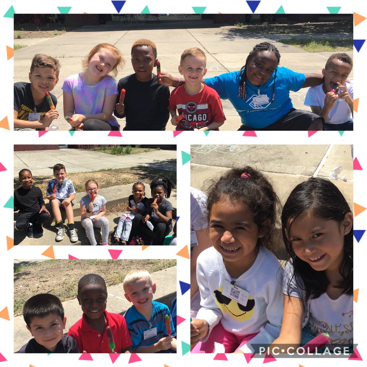 TeamMrs_Hill's tweet photo. Our class enjoyed their 4th round of receiving 25 Eagle Tickets with ice pops in the courtyard with @Ms_Kepley and her class!  Students had a blast. So proud of my kiddos! @wmirvinelem #irvinignites 😊👏🏻🎉☀️ https://t.co/NMP1pQP4wI