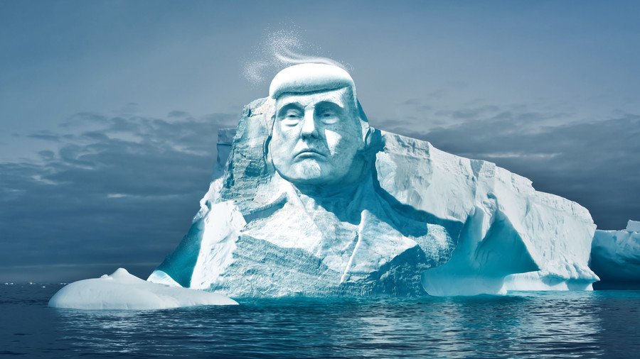 RT_com's tweet photo. ‘Project Trumpmore’: Climate activists plan to carve president’s face into Arctic ice https://t.co/0vv5IGb5SK https://t.co/tDcnd4dXDC