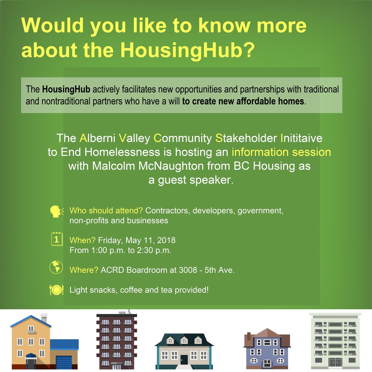 Stable housing is key to improve employability in the Alberni Valley. Attend this event on May 11th about the HousingHub initiative in BC. RT 🏠🏢🏬🏨👩‍👩‍👦‍👦