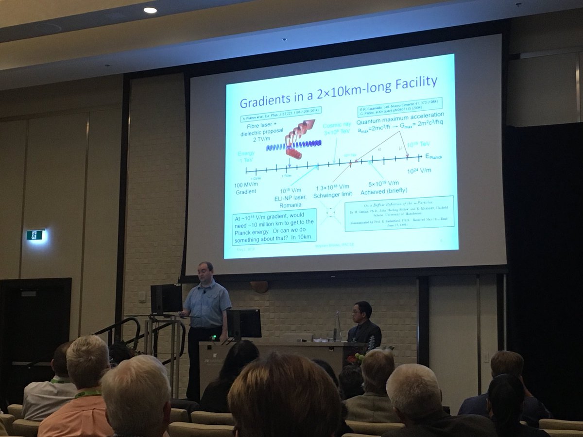 cplostinar's tweet photo. By far the most memorable talk at #IPAC18 given yesterday by @stephenjbrooks on the accelerators of the future. Think big! https://t.co/vpPEQqADoR