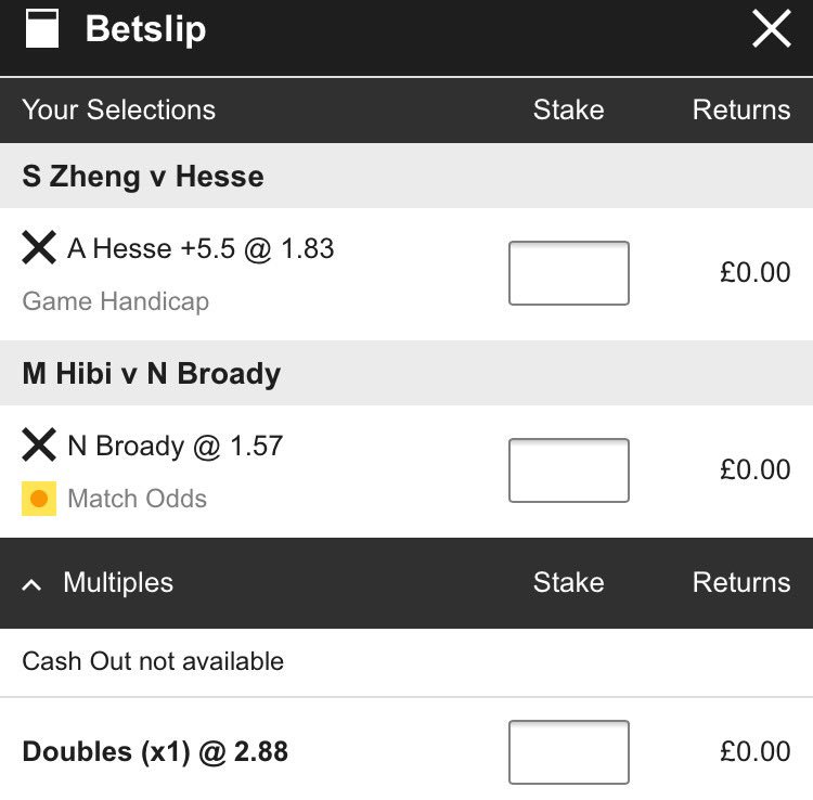 GamblingGrad's tweet image. Tomorrow's early morning tennis double can be placed on Betfair! 

Almost triple your money!!! 💰💰💰

Odds @ 2.88!
