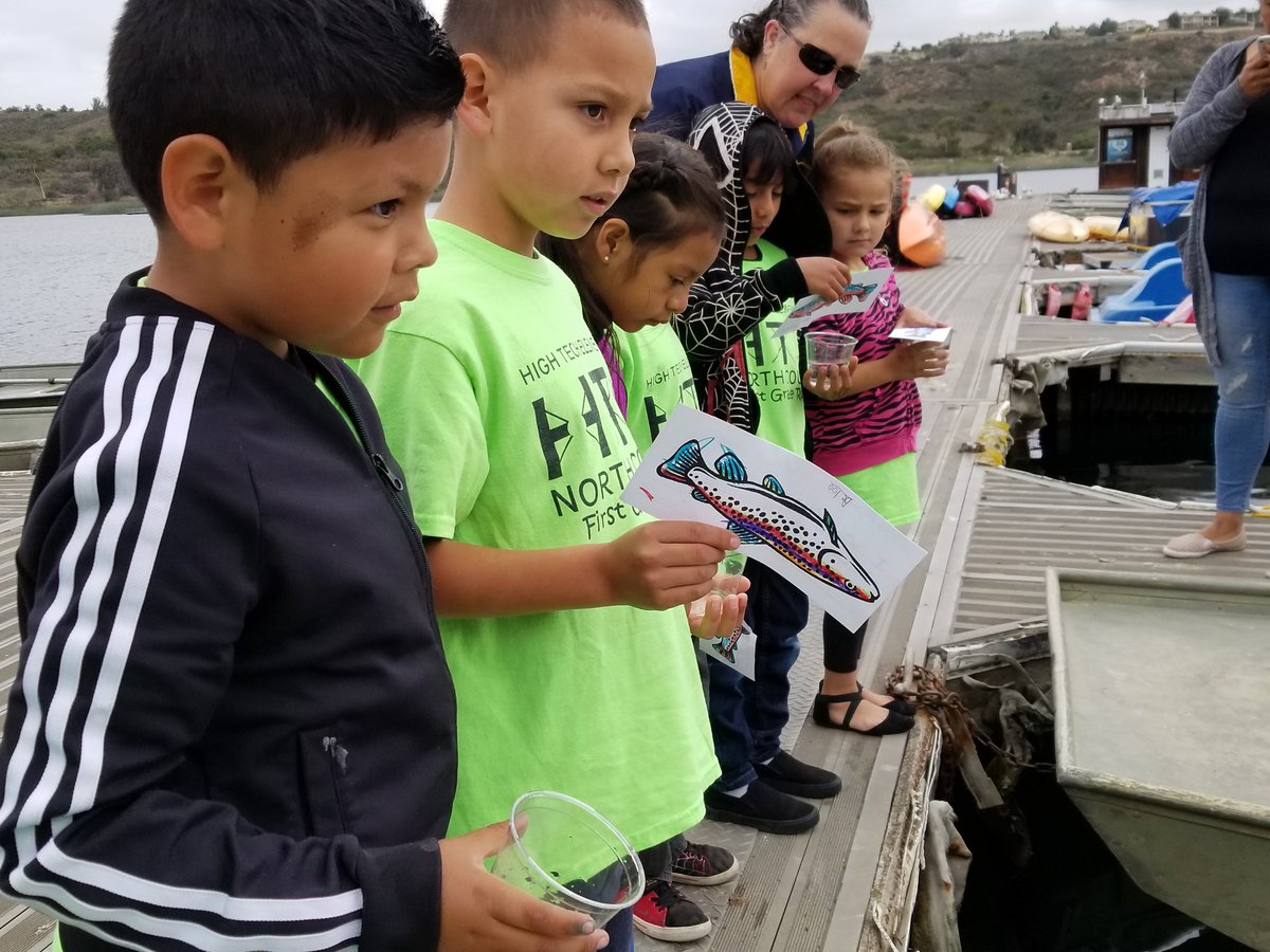 Goodbye baby trout! 1st graders read their Wish for the Fish before letting them go in Miramar Lake. Find a good home, a great family, and have a long life! #TroutInTheClassroom Thx <a href="/escondidocreek/">Escondido Creek Conservancy</a> &amp; <a href="/CaliforniaDFW/">California Department of Fish and Wildlife</a> 4 sponsoring us  #lifecycles #CANGSS #pbl #htenc <a href="/HTeNorthCounty/">High Tech Elem NC</a>
