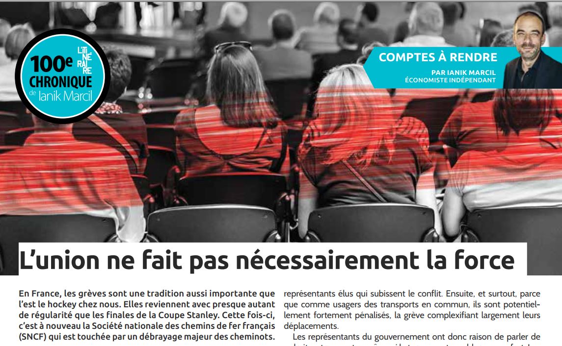 Le numéro du 1er mai de <a href="/LItineraire/">L'Itinéraire</a> en vente présentement contient ma... 100e chronique! La belle gang du magasine a eu la gentillesse de le souligner par cette  petite capsule.